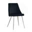 Chaise de salle à manger moderne simple en velours noir avec tabouret de chambre à coucher et chaise à dossier pour étudiant avec pieds en métal chromé (ensemble de 4)