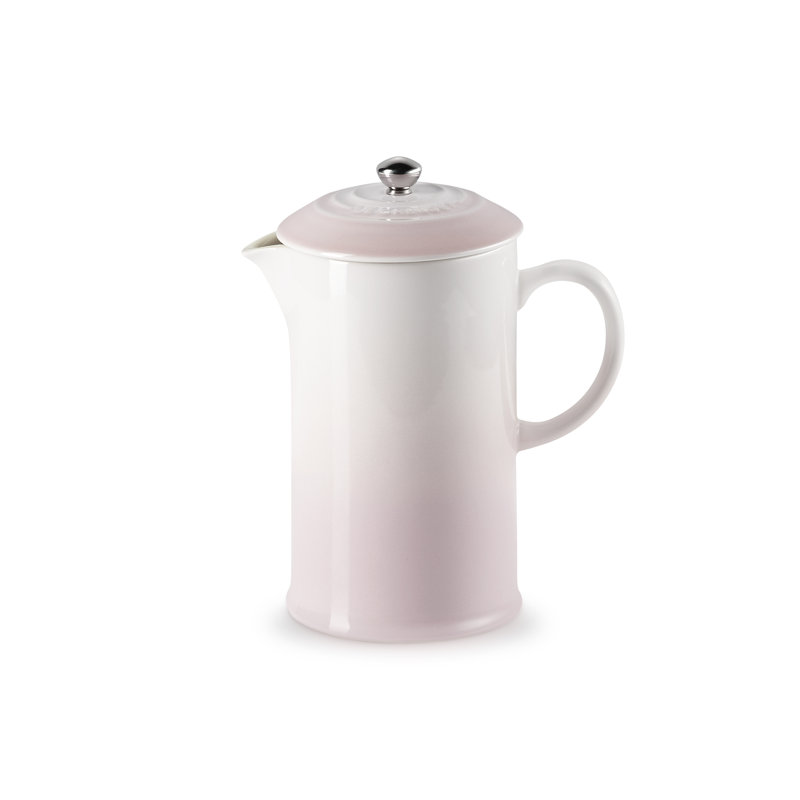 Le Creuset Stoneware Cafetiere with Metal Press, Shell Pink
