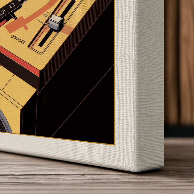 Wireless Vinyl Retro - Wrapped Canvas, 18x12 - 45.7 x 30.5 cm, Cream Border