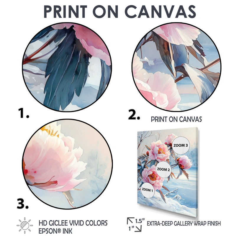Balnamore - Floral Canvas Prints, Black, 20" H x 12" W, Framed Print without Mat