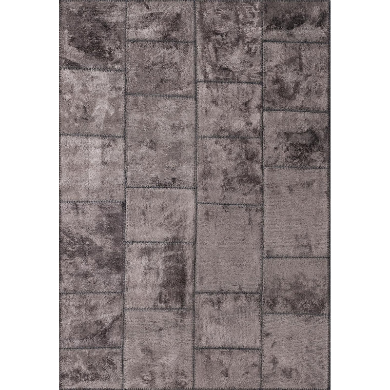 Rapture Patchwork Area Rug in Gray, Rectangle 6'7" x 8'3"