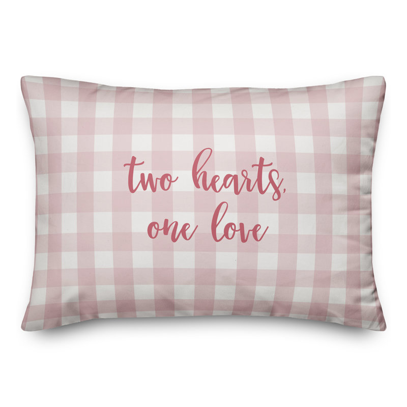  Coussin Two Hearts One Love, Rose