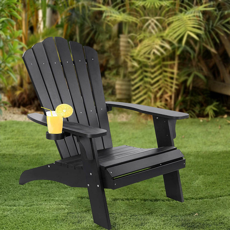 Sodus Outdoor Adirondack Chair, Black