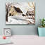  «Winter Cottage 2» par Annie Warren, art mural sur toile, 16 po x 12 po