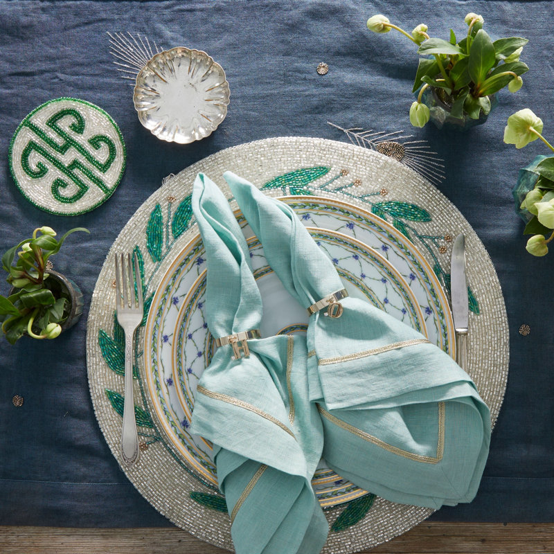 100% Cotton Round Beaded Placemat