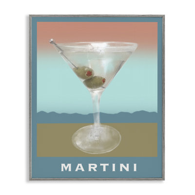 Martini over Muted Tones Framed Giclee, design by Matthew Piotrowicz
