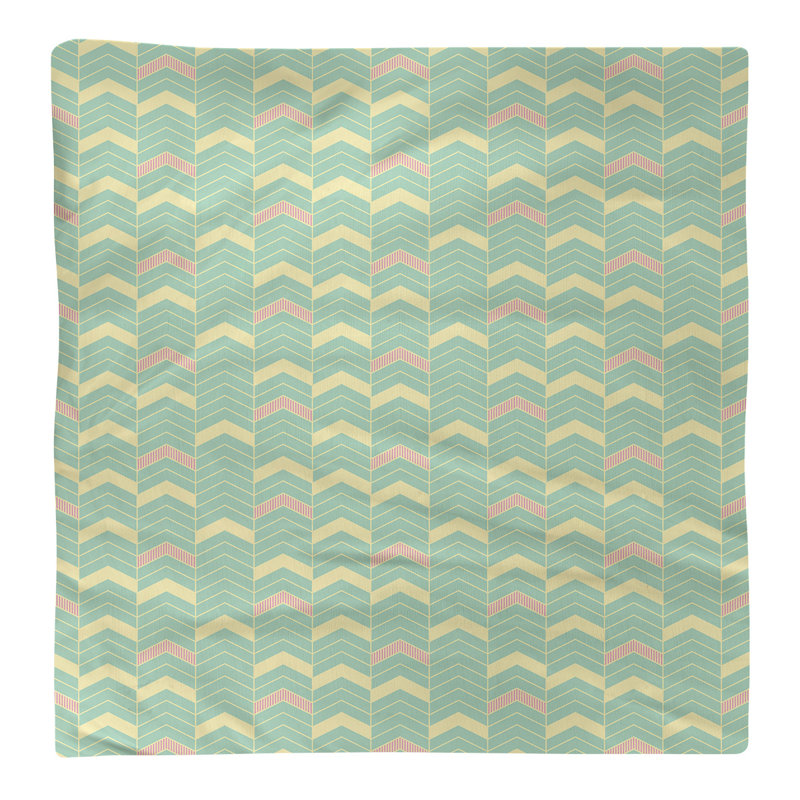 Serviette en coton bicolore lignée Stephenie, Vert / rose / jaune, H 0,1 po x l 10 po x P 10 po, Polyester sergé