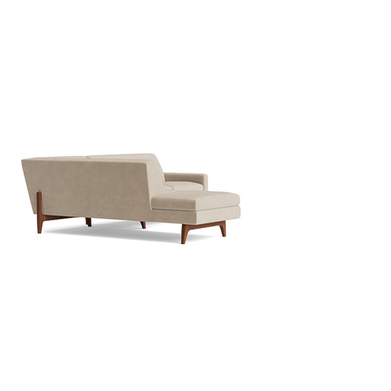 Tyler Sectional With Bumper (95" X 95"), Left Hand Facing, Velvet - Beige