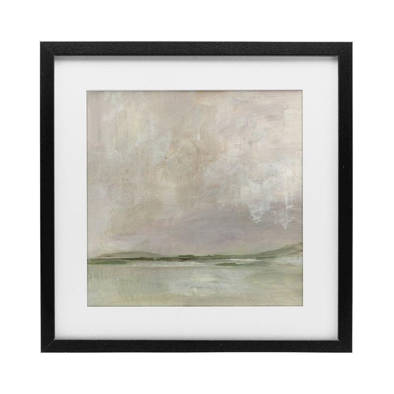«A Wash Of Colours Neutrals», reproduction d'art sous verre, design par Kristen Dalpiaz, H 16 po x l 16 po, Cadre noir minuit