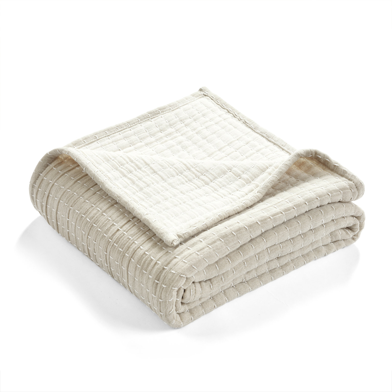Windcrest Cotton Hand Woven Throw Blanket, Irovy
