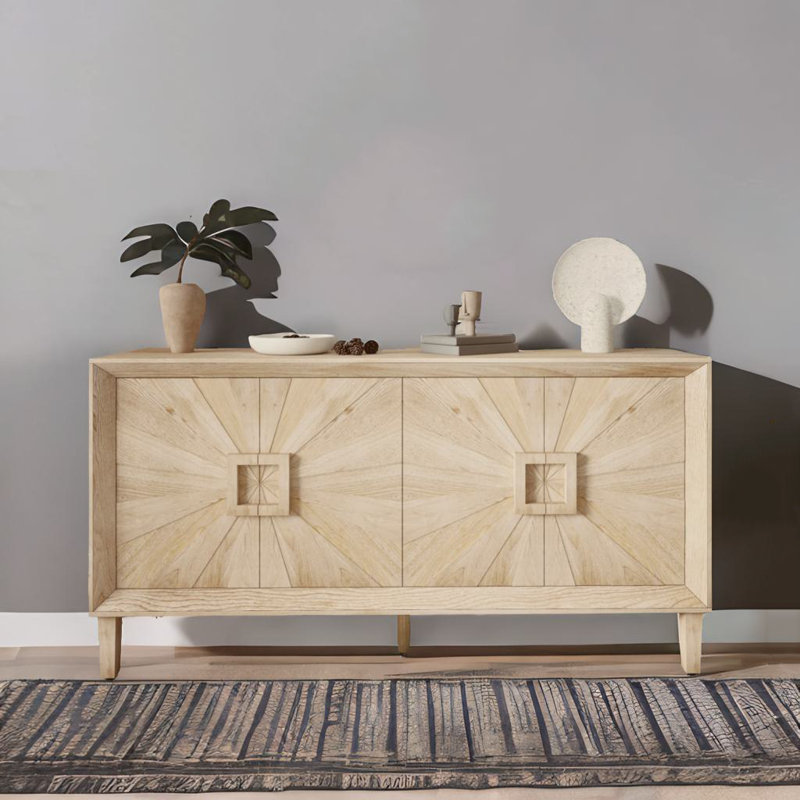 Armoire de rangement de style campagnard, Naturel antique