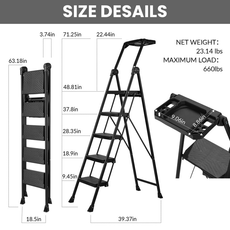 Échelle à 5 marches, 5'11.2"