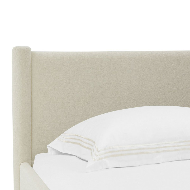 Dart Upholstered Bed, White, King