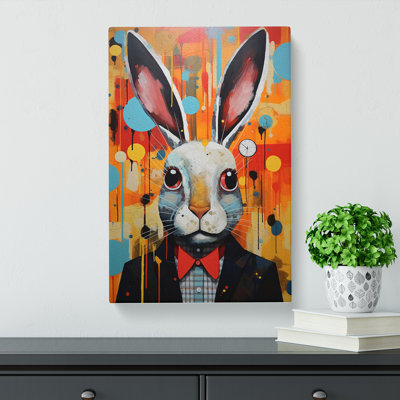 Rabbit Constructivism Art No.2 - Wrapped Canvas