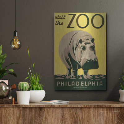 «Visitez le zoo» par Inconnu, art mural en métal