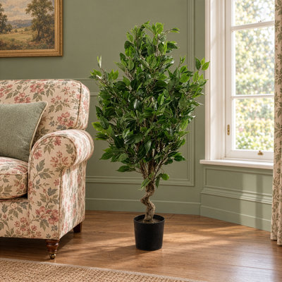 110 cm H Faux Ficus Tree Plant in Plastic Pot Liner