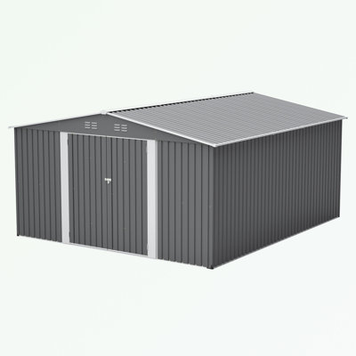Metal Storage Shed with air vents and Lockable Double Doors