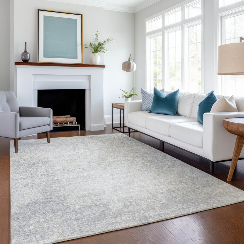 Premium Machine Washable Villers Gray Rug, Rectangle 2'6" x 3'10"