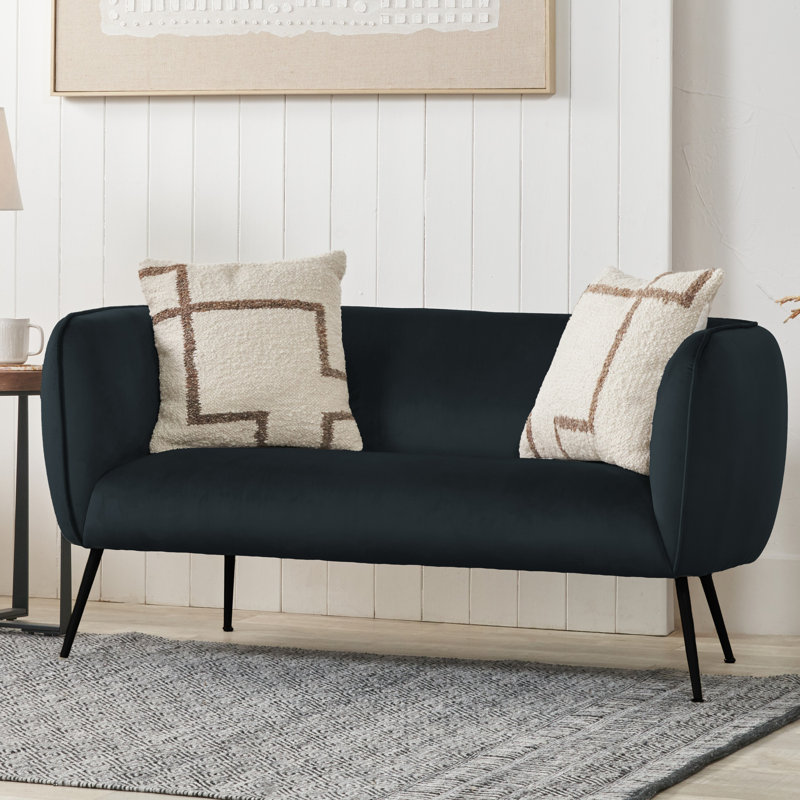Lucca 2 Seater Velvet Sofa, Black