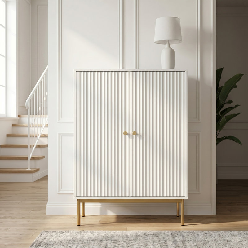Ajasia 2 - Door Rectangle Accent Cabinet, White