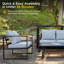 Ensemble de mobilier de patio pour 4 personnes avec coussins épais-105270213