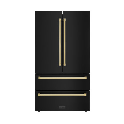 ZLINE 36"" Autograph Edition 21.6 cu. ft Freestanding French Door Refrigerator with Water and Ice Dispenser -  RFMZ-W-36-BS-G