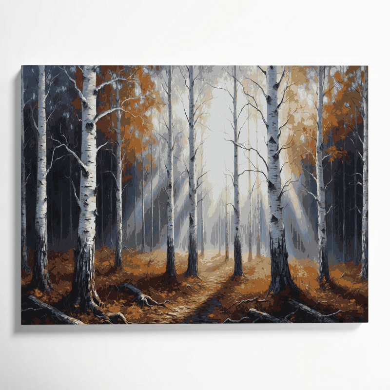 Art mural sur toile Botanical Birch Trees, H 11 po x l 14 po