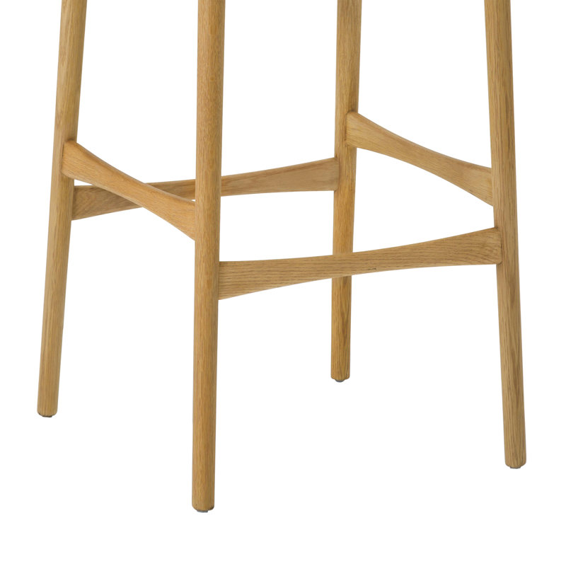 Tabouret de bar en corde de papier tissé et bois de chêne
