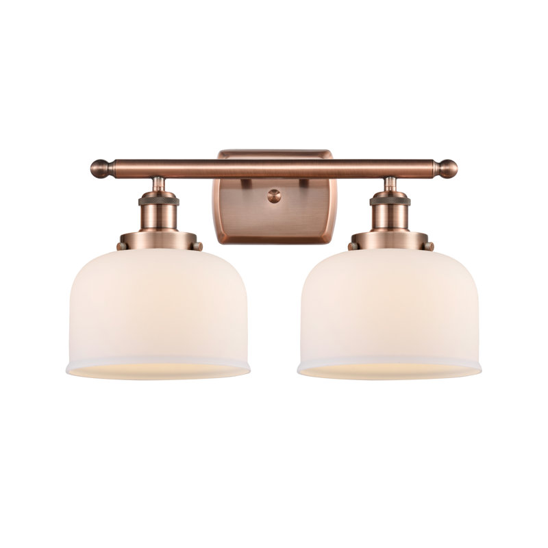 Barre d'éclairage de salle de bain à 2 lumières à intensité variable, Cuivre antique, 60 W, Non