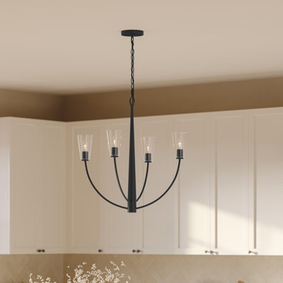 Jheni Four-Light Chandelier with Clear Glass Shades