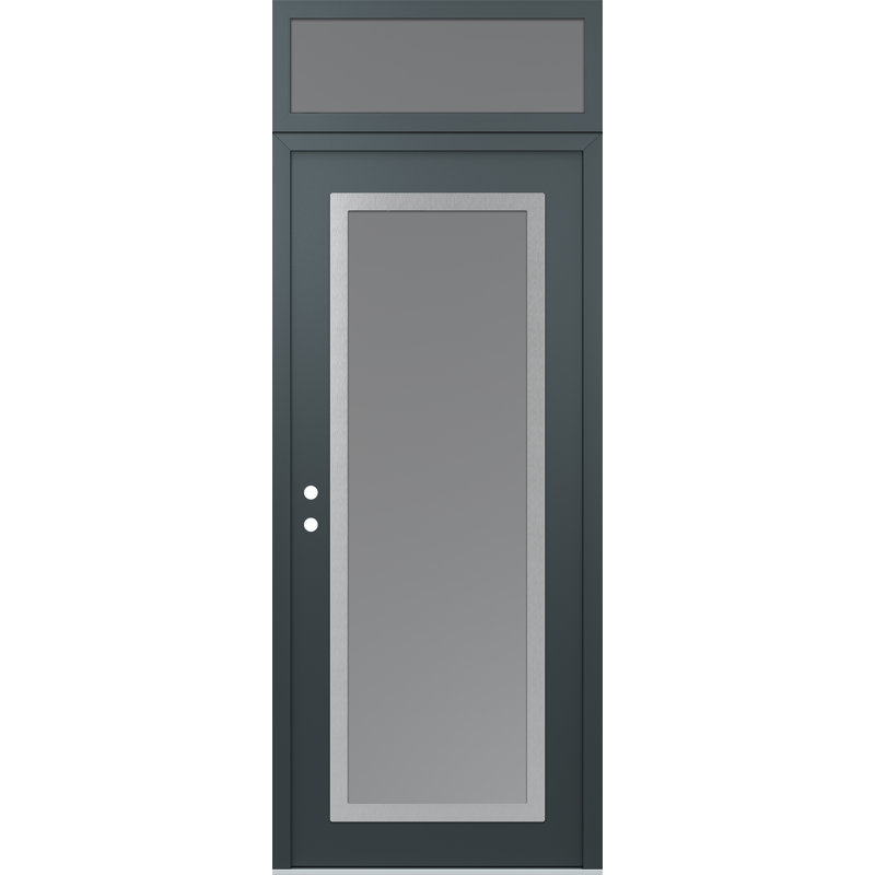 Porte d'entrée avant h1 panneau acier argenté anthracite / anthracite avec traverse, Oui, Gelé