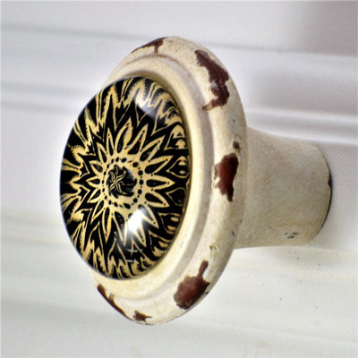 Hand Painted 1.5" Diameter Mushroom Knob