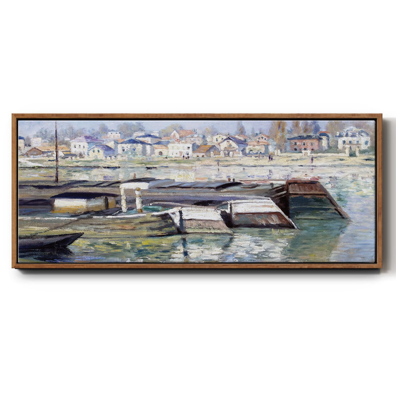 La seine à Asnières, 1873 02 - Toile encadrée, H 12 po x l 30 po