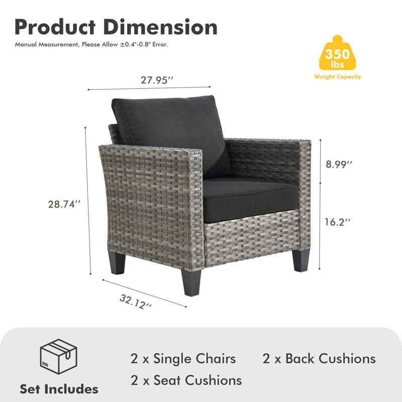 Chaise de patio avec coussins, Noir