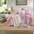 Modern Bedding Sets, Full Queen Microfiber Pink Tie Dye Quilt for Home