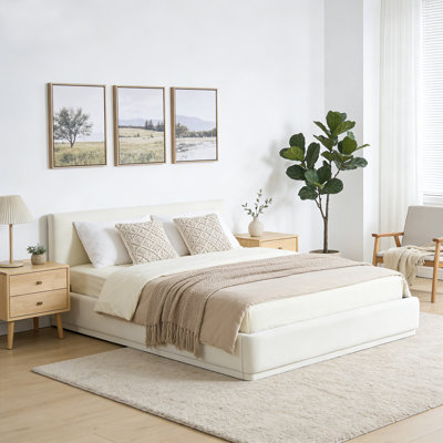 Queen Bed Frame Velvet Upholstered Bed Frame Platform Bed Frame