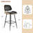 26.7'' PU Leather Upholstered Counter Stools with Walnut Backs & Seat and Metal Legs-1417010034