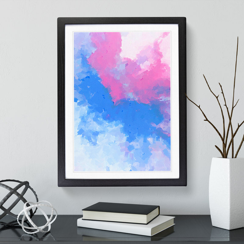 Flowing Out Abstract - Single Picture Frame Print, Black, 64cm H x 46cm W x 2cm D