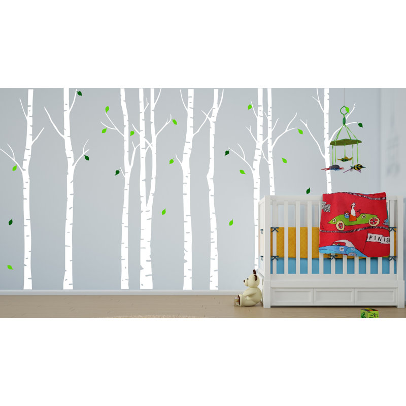 Plants & Flowers Non-Wall Damaging Wall Decal, 96", White/ Lime Green