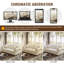 Canapé Chesterfield rembourré en velours avec garniture cloutée-859037474