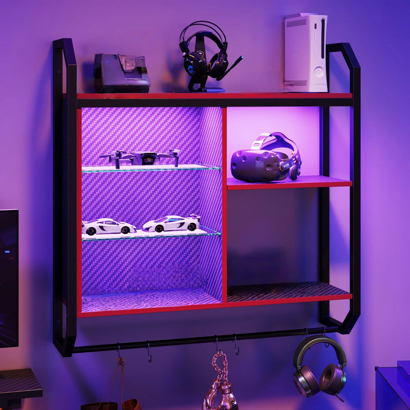 88.6cm H x 84cm W Iron Floating Bookcase
