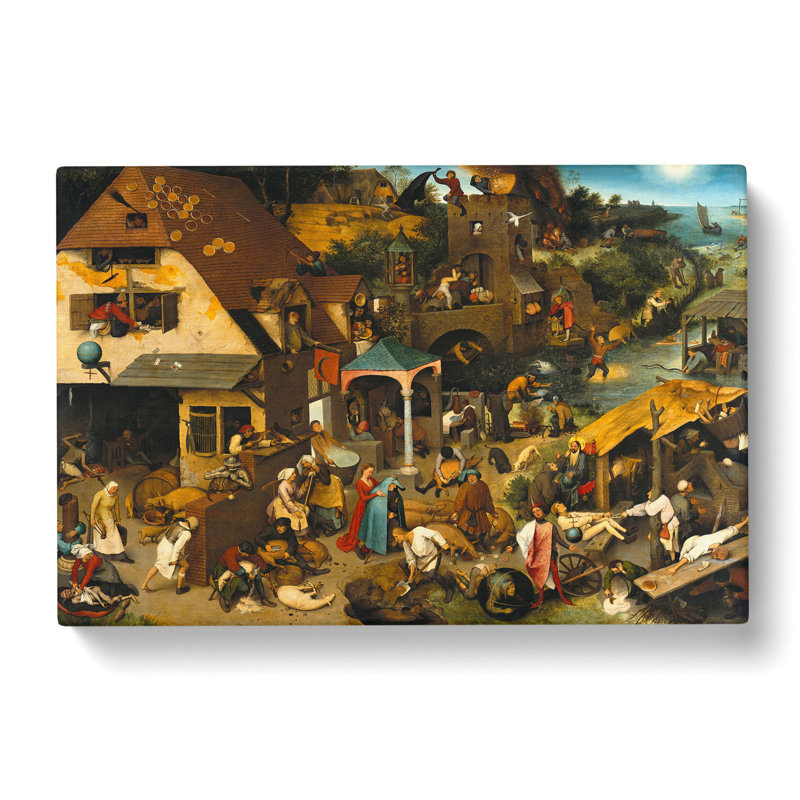 The Dutch Proverbs by Pieter Bruegel The Elder - Wrapped Canvas Painting, 35cm H x 50cm W x 3cm D