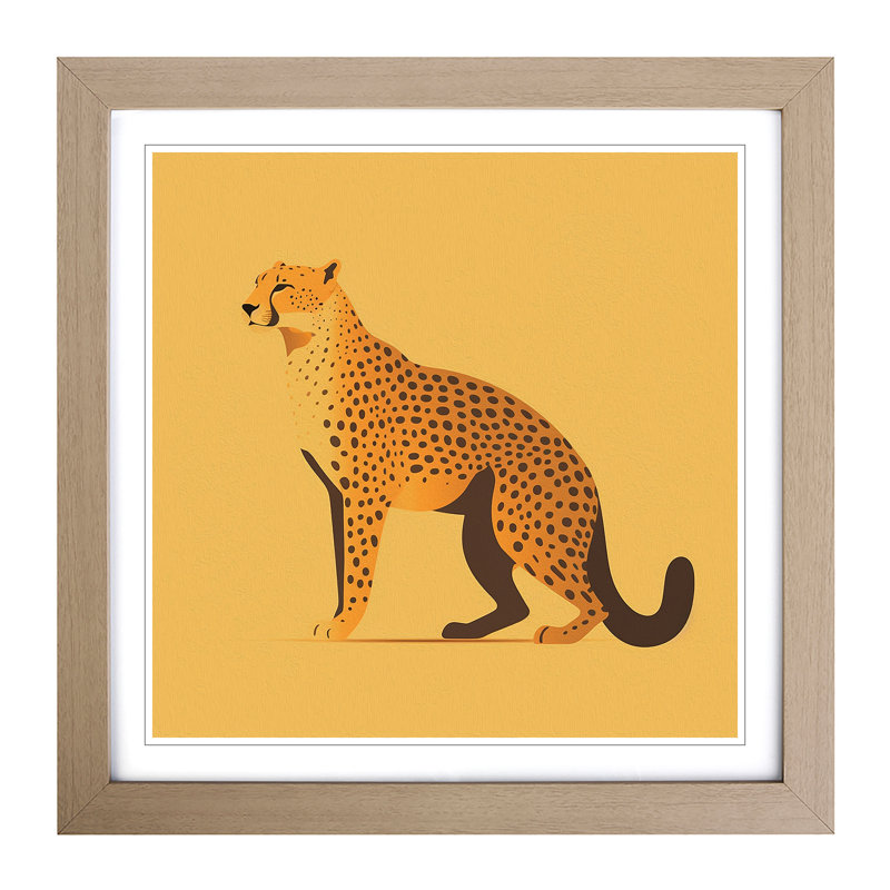 Cheetah Minimalism - Framed Print, Oak