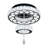 16in Modern Led Adjustable Crystal Ceiling Chandelier 2 Tier