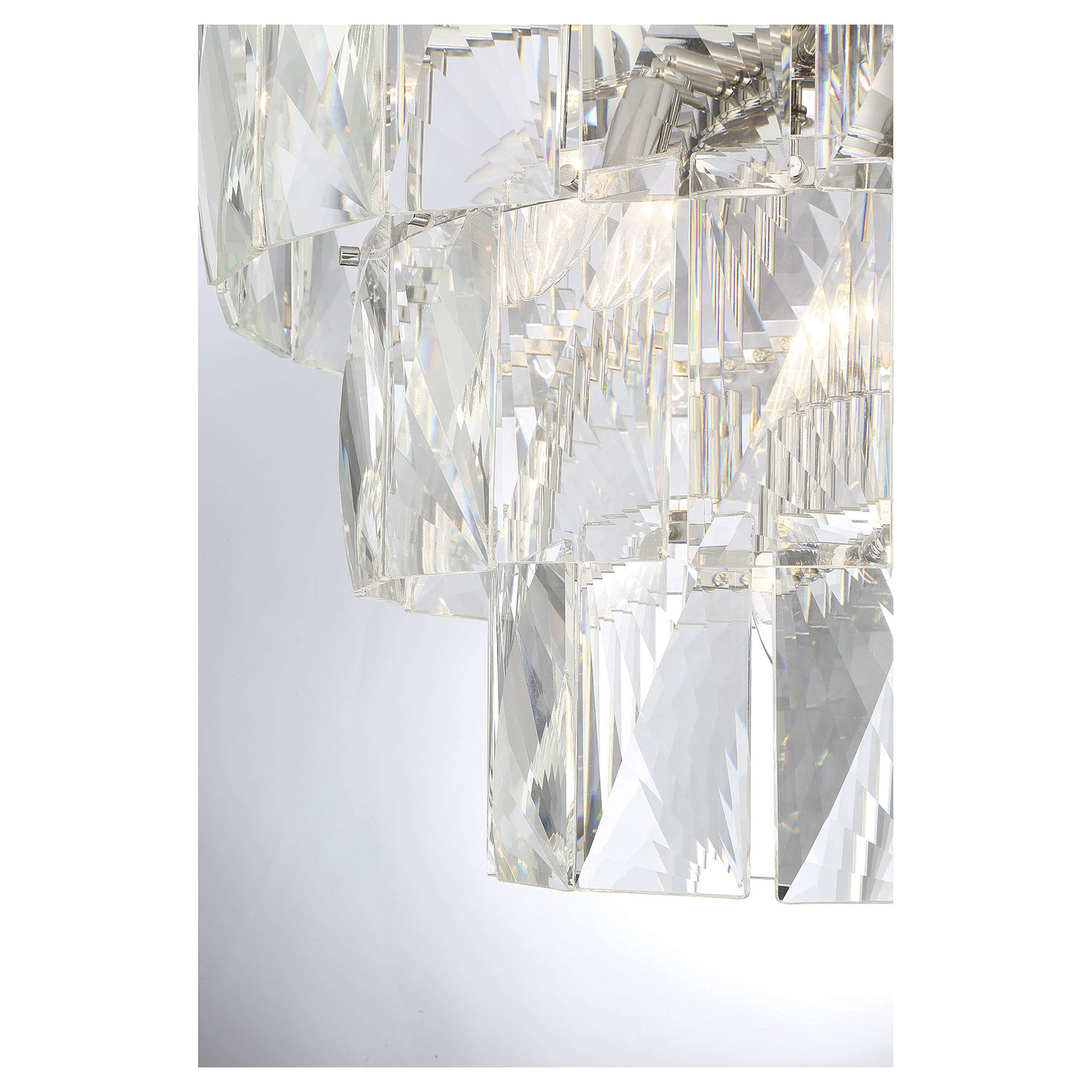 7 - Light Metal Dimmable Geometric Chandelier