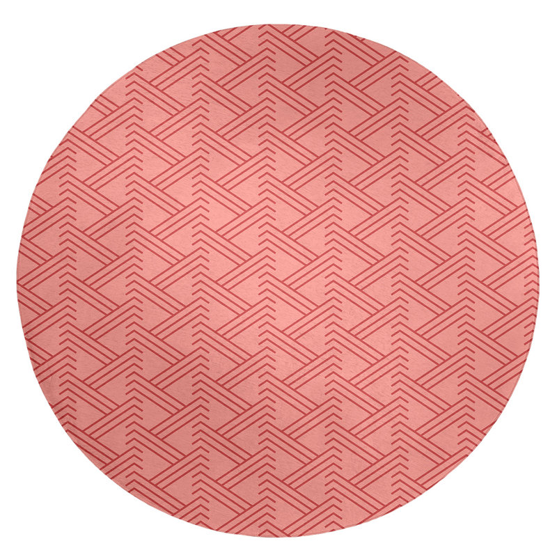 Chenille Geometric Indoor Rug, Round 5'
