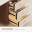 Bureau d'écriture avec tiroirs brun + blanc fritté + bois manufacturé + acier inoxydable-1531616407