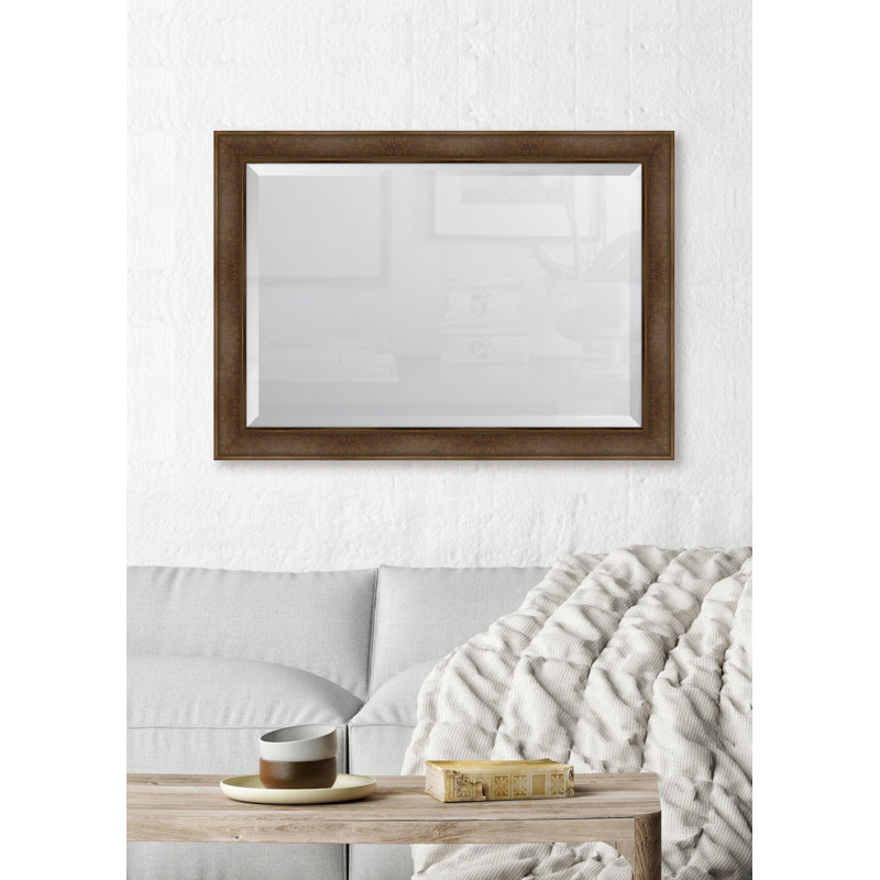 Miroir mural noyer chaud, H 42 po x l 30 po
