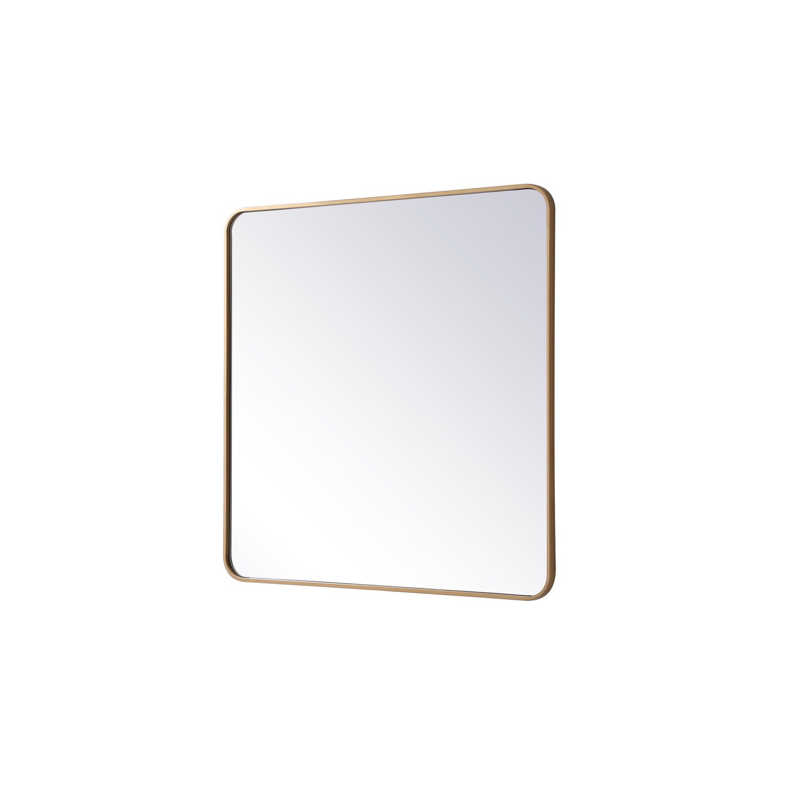 Sabine Metal Rounded Rectangle Wall Mirror, Brass, 36" x 36"