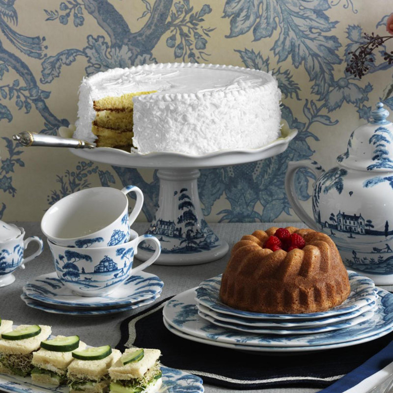 Country Estate Teacup, Delft Blue
